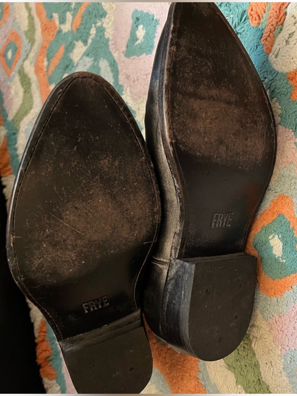 Frye Black Studded Western Ankle Boots Booties - Picture 3 of 4